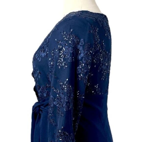 Alex Evenings New Cocktail Dress Sequin V-neck 3/4 Sleeves Women’s Plus Size 14W - Picture 11 of 16